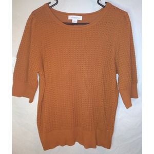 Liz Claiborne Women's Knitted Shirt Blouse Orange Breathable Size Large